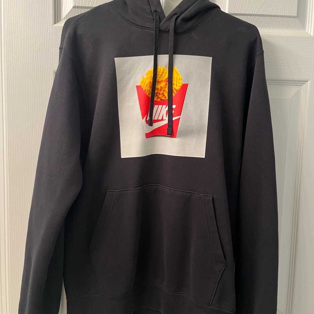 Nike Black Hoodie with Fries Graphic